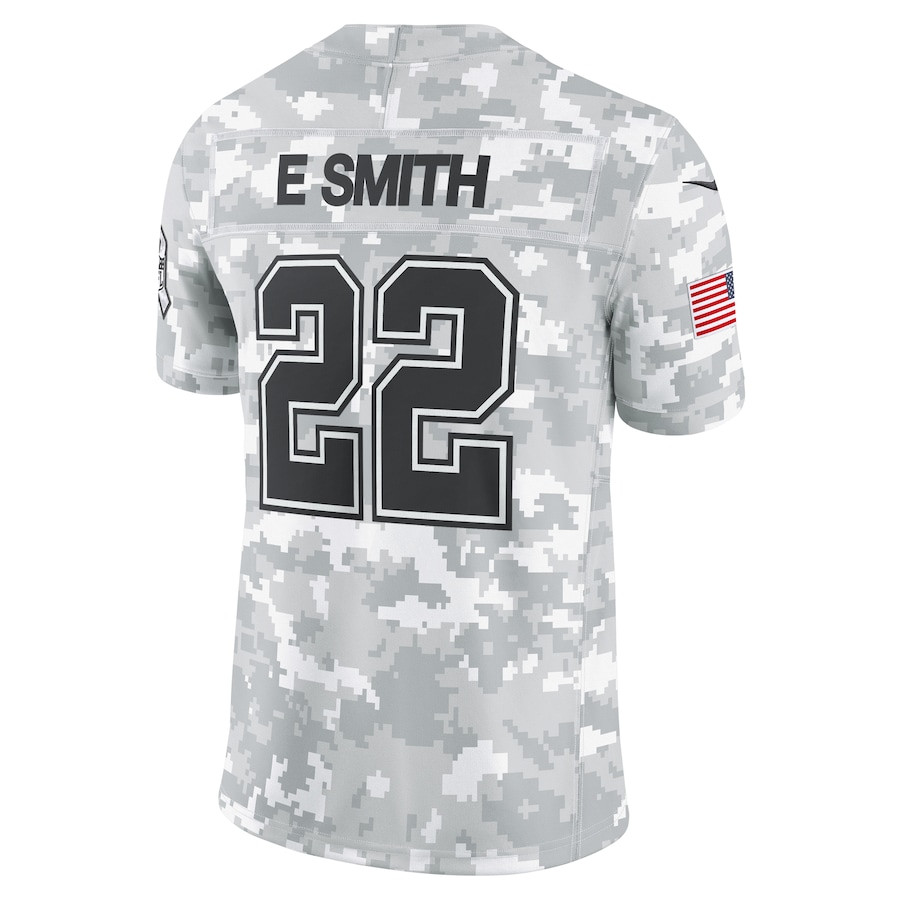 Emmitt Smith 22 Dallas Cowboys 2024 Salute to Service Retired Player Limited Arctic Camo NFL Jersey Men's