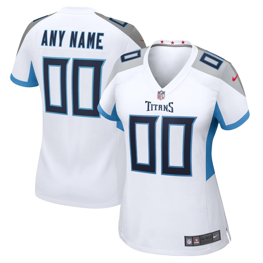 Tennessee Titans Custom Game White NFL Jersey Women's
