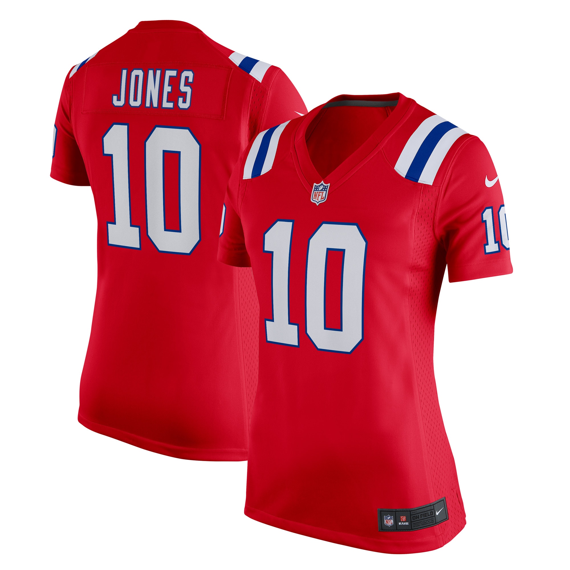 New England Patriots Mac Jones Red Game Alternate NFL Jersey Women's