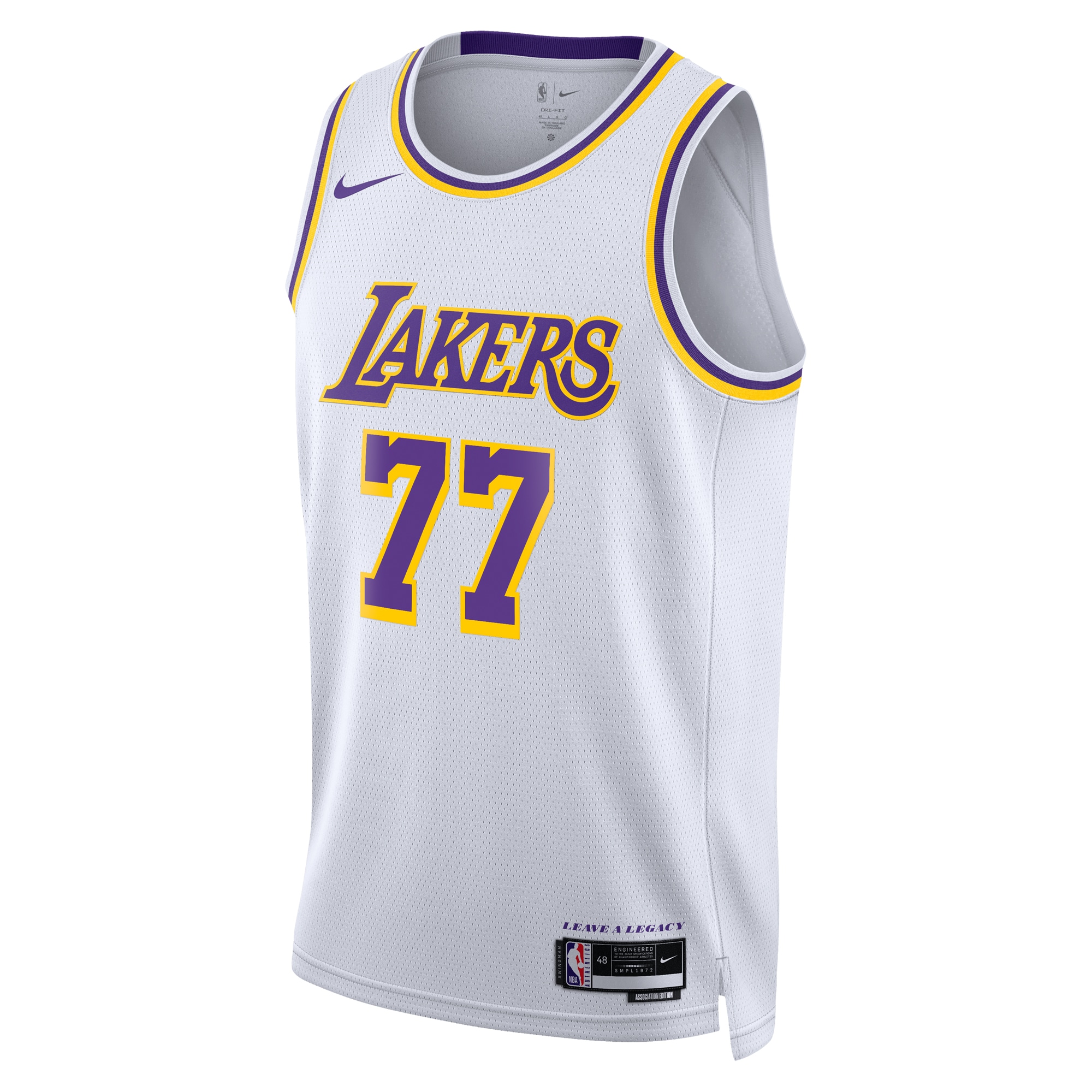 Los Angeles Lakers Association Edition Swingman White Luka Don?i Unisex NBA Jersey Unisex