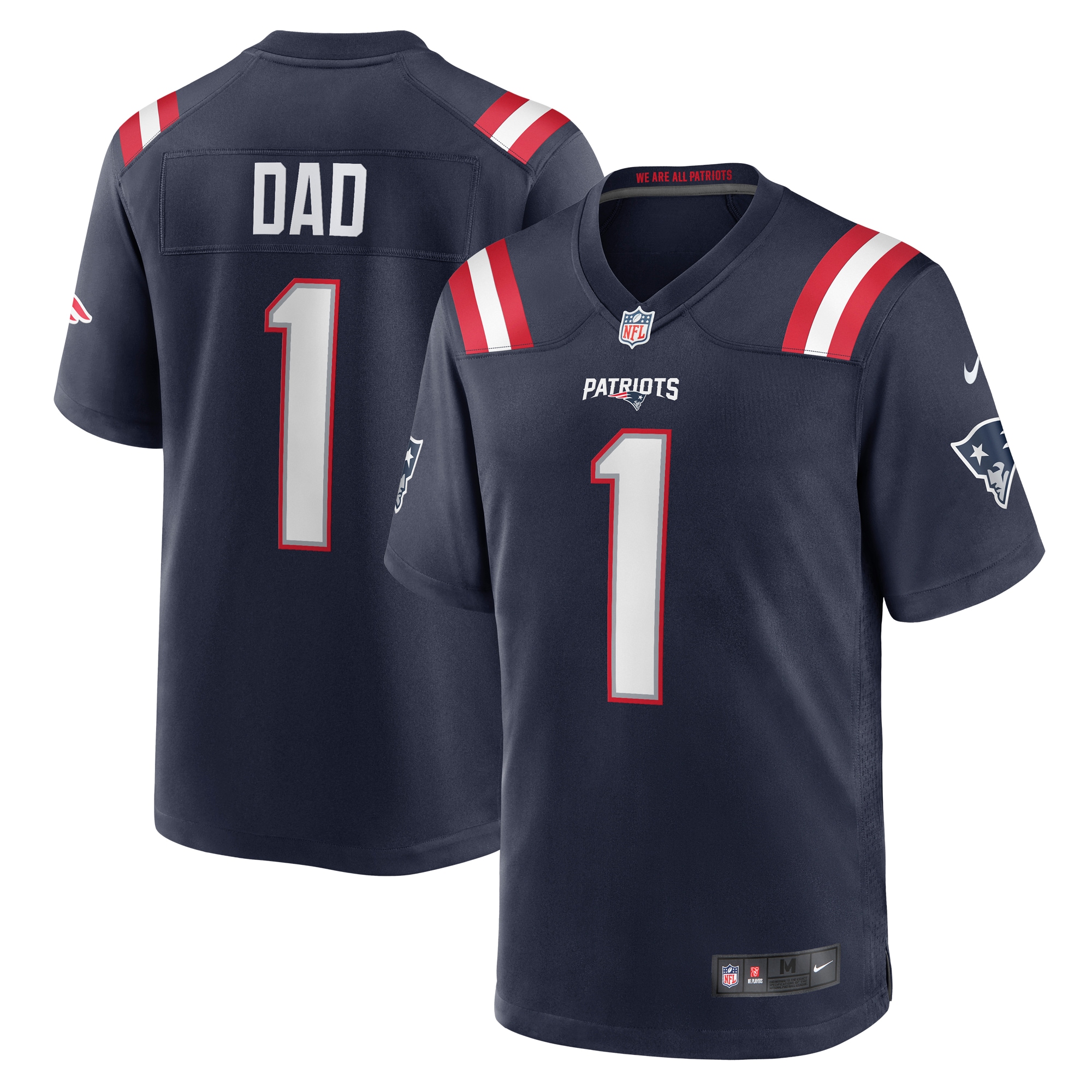 New England Patriots Number 1 Dad Navy Game NFL Jersey Men's