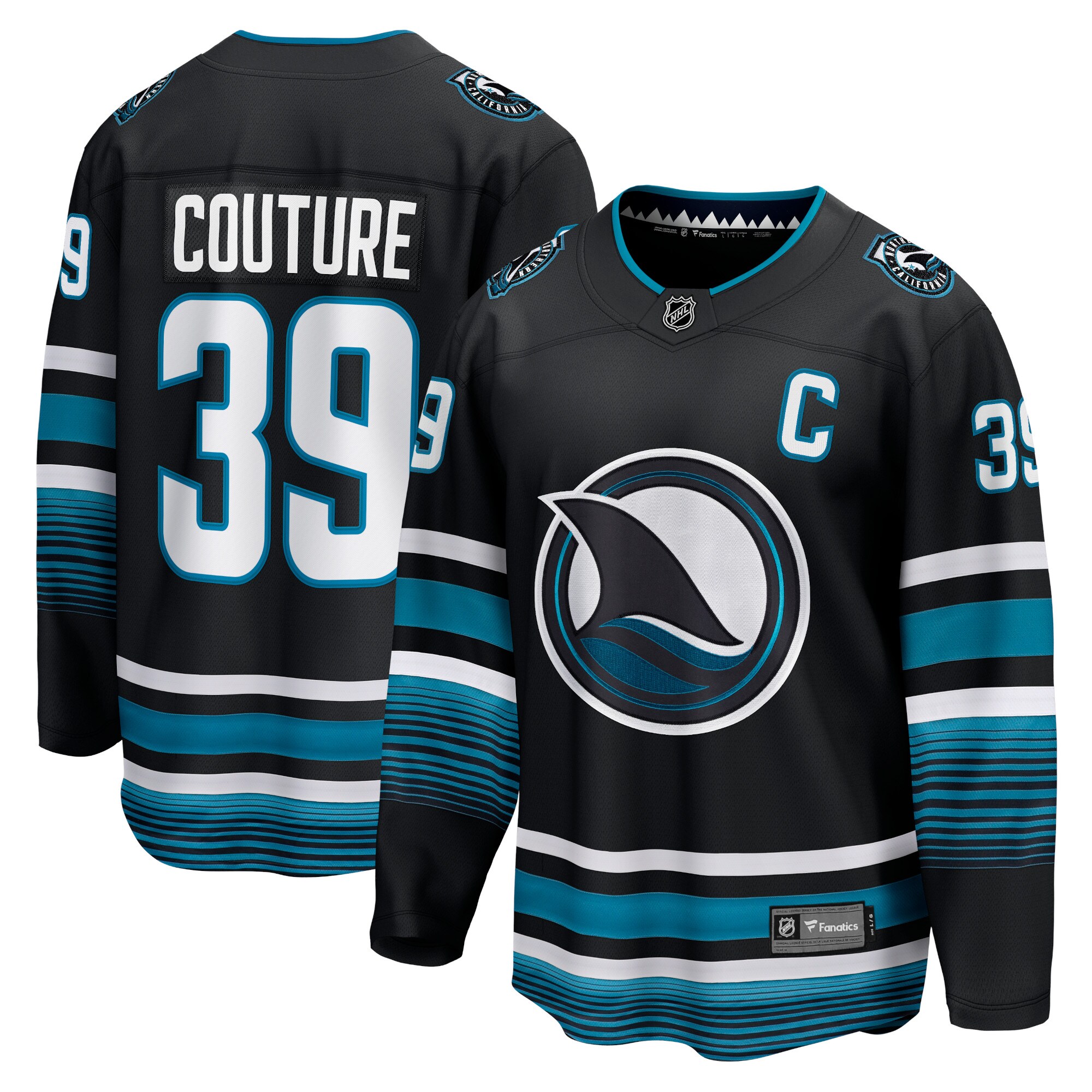 San Jose Sharks Logan Couture Black Alternate Premier Breakaway Player NHL Jersey Men's