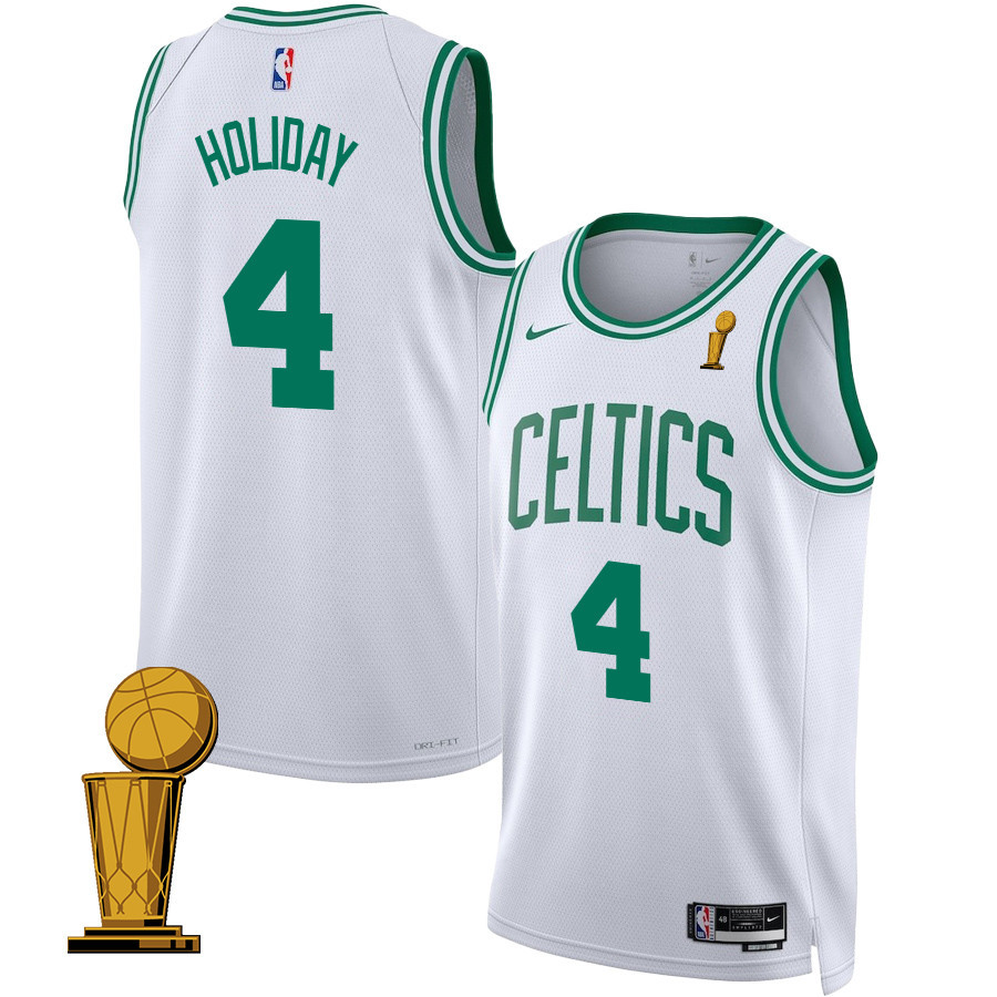 Jrue Holiday 4 Boston Celtics 2024 FINALS CHAMPIONS Swingman Association Editio White NBA Jersey Men's