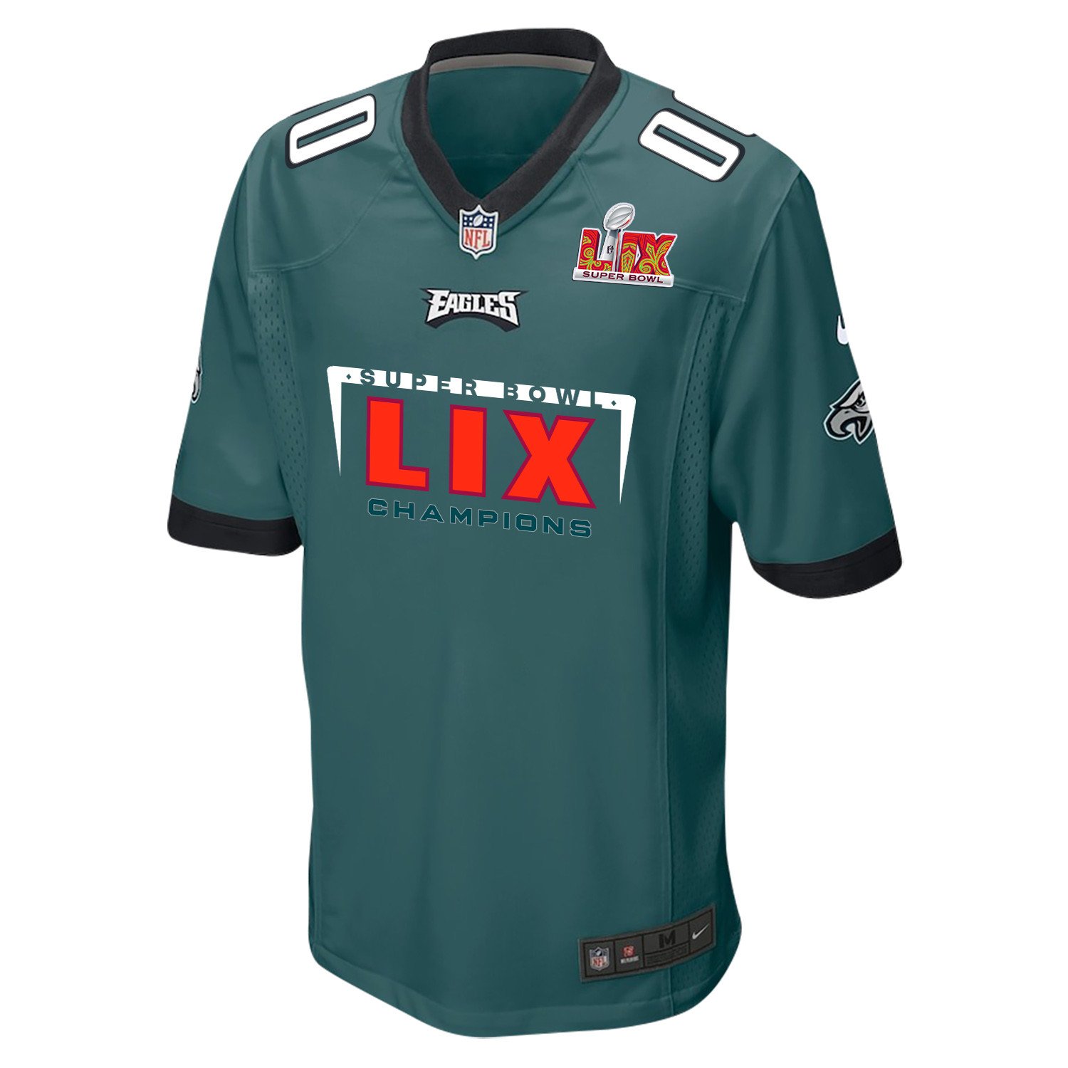 Philadelphia Eagles Super Bowl LIX Champions Simple Style Game Custom Midnight Green NFL Jersey Men's