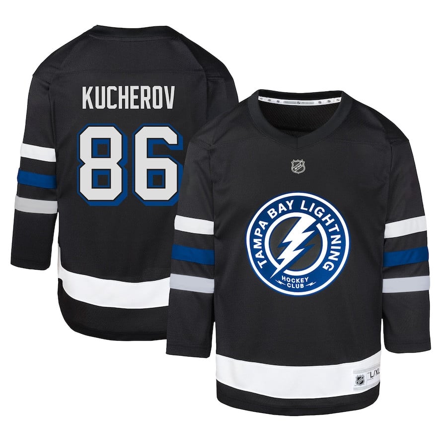 Nikita Kucherov 86 Tampa Bay Lightning Alternate Black NHL Jersey Youth