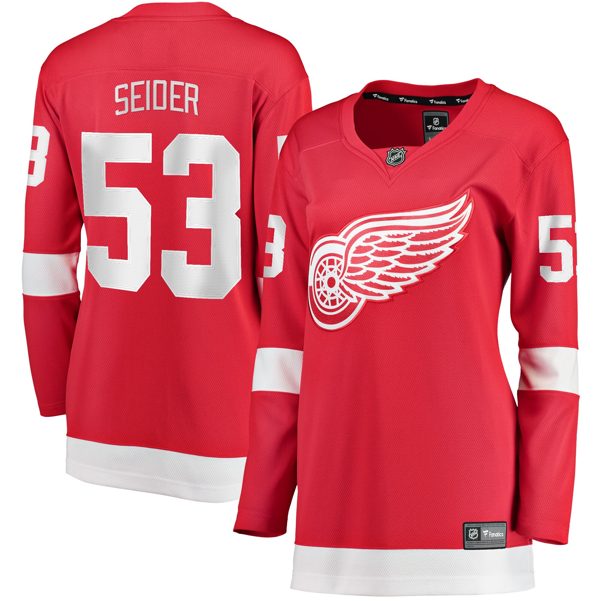Detroit Red Wings Moritz Seider Red Home Breakaway Player NHL Jersey Women's