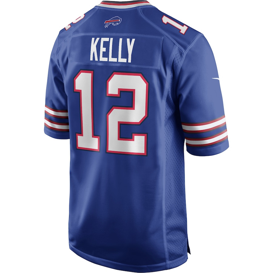 Jim Kelly 12 Buffalo Bills Game Retired Royal NFL Jersey Men's