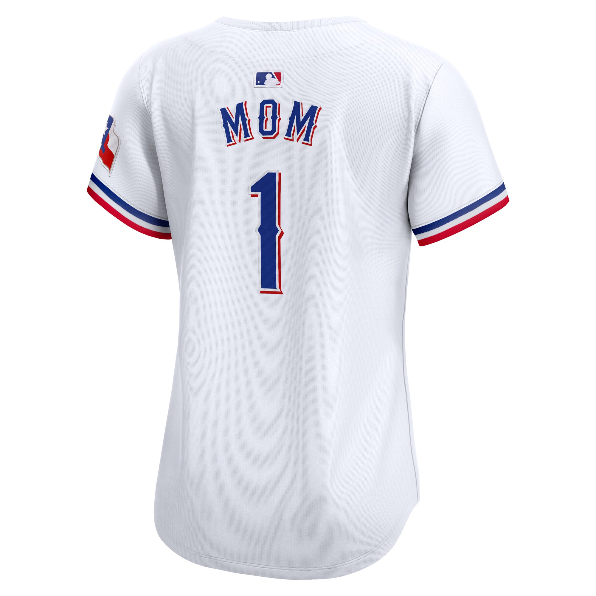 Texas Rangers White #1 Mom Home Limited MLB Jersey Women's