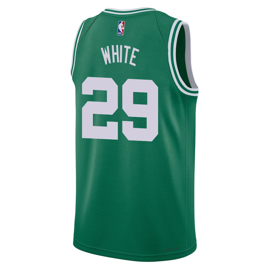 Derric White 29 Boston Celtics 2024 FINALS CHAMPIONS Icon Edition Kelly Green NBA Jersey Men's