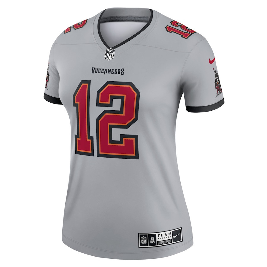 Tom Brady 12 Tampa Bay Buccaneers Inverted Legend Gray NFL Jersey Women's