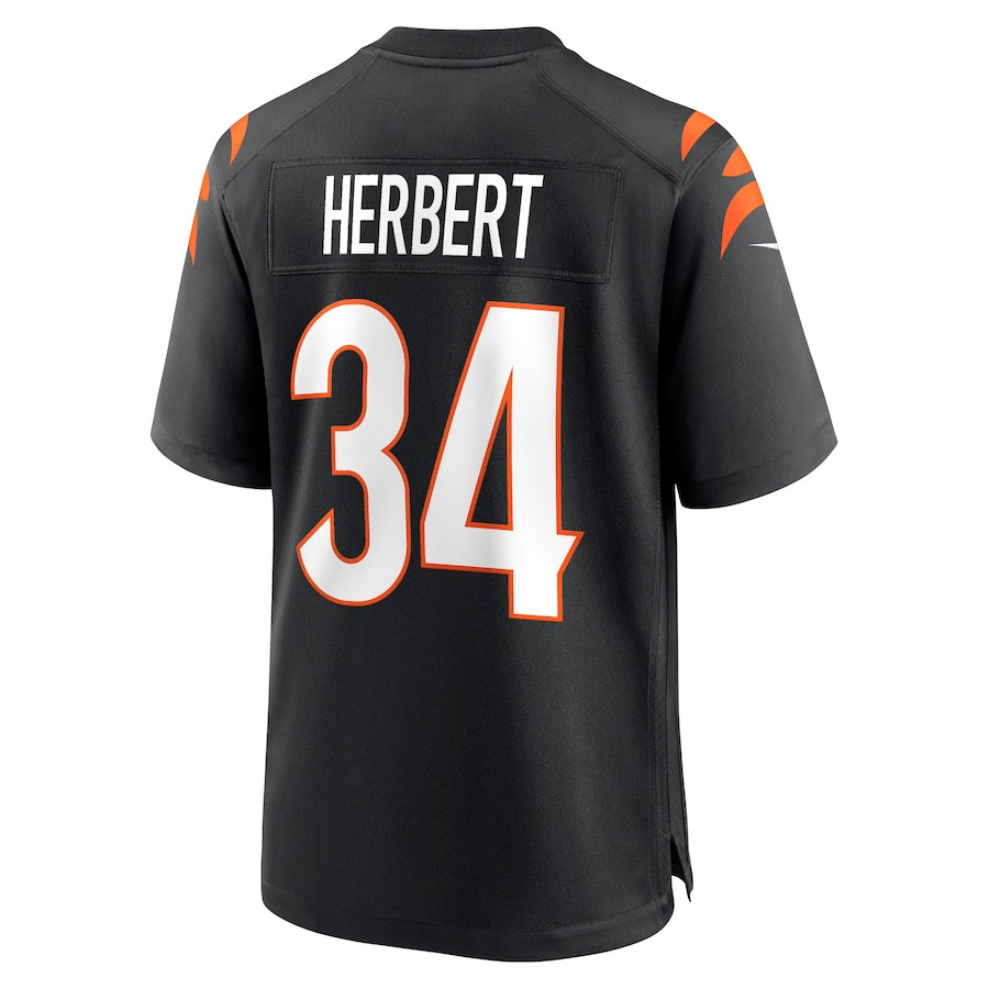 Khalil Herbert 34 Cincinnati Bengals Game Black NFL Jersey Men's