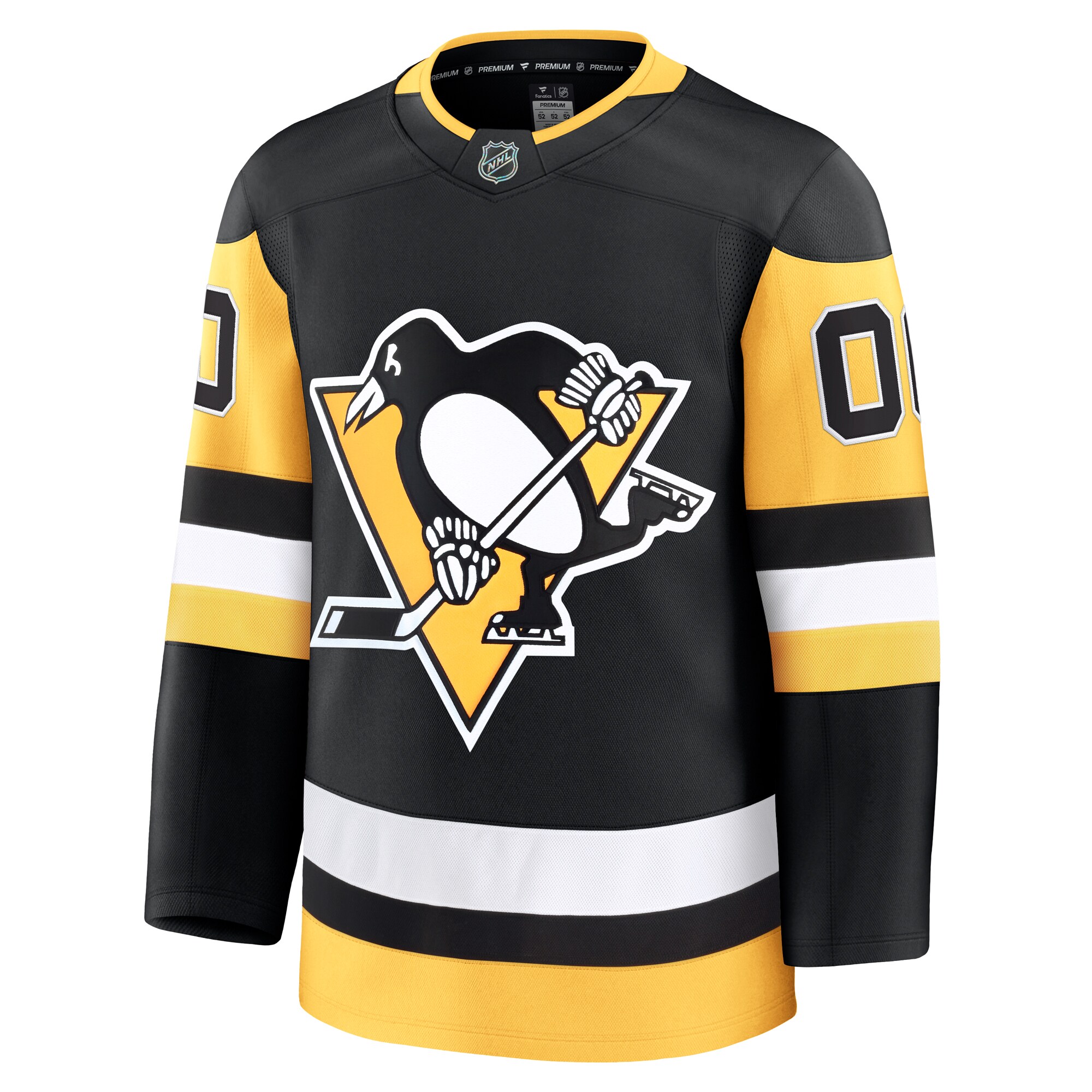 Pittsburgh Penguins Black Home Premium Custom NHL Jersey Men's