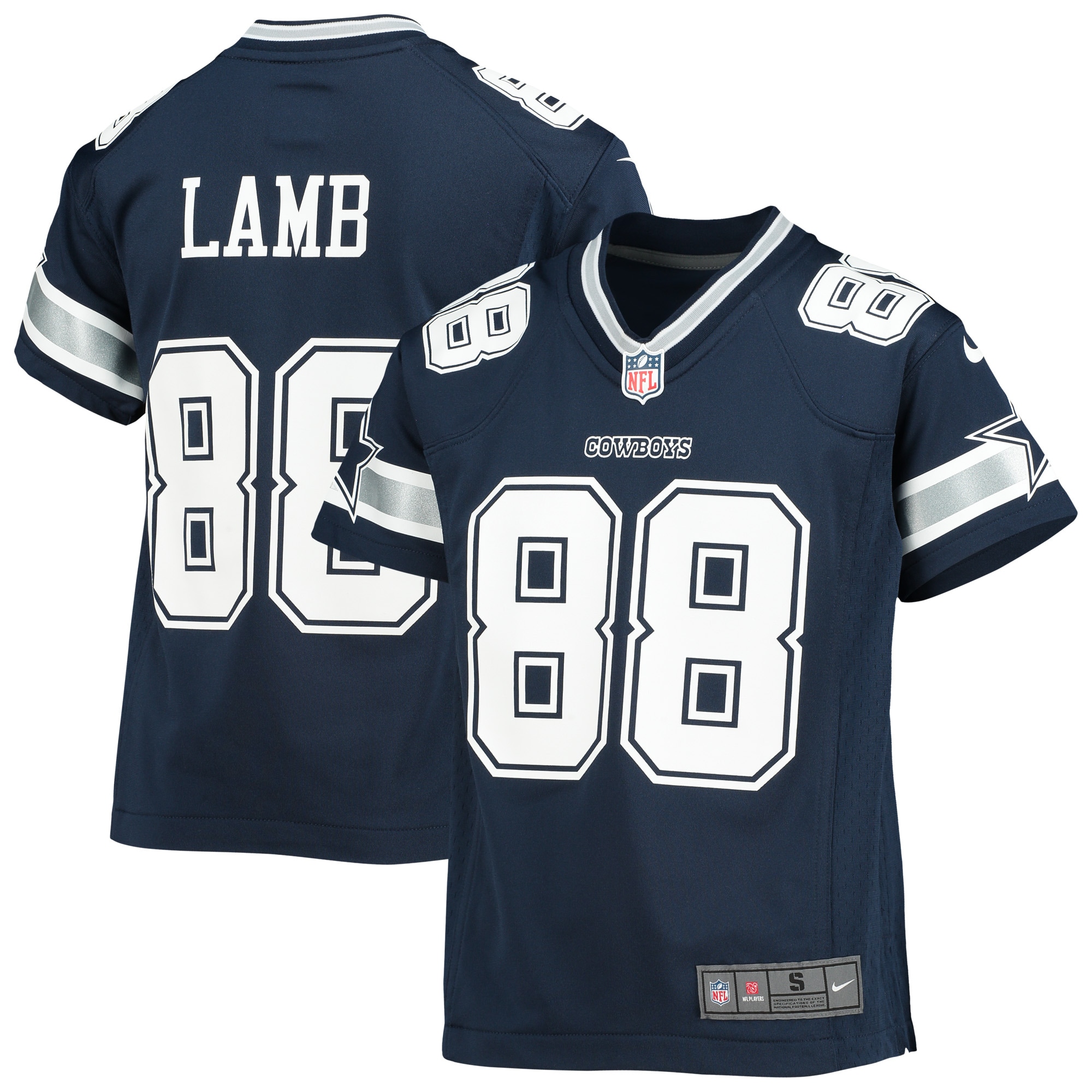 Dallas Cowboys CeeDee Lamb Navy Player Game NFL Jersey Youth