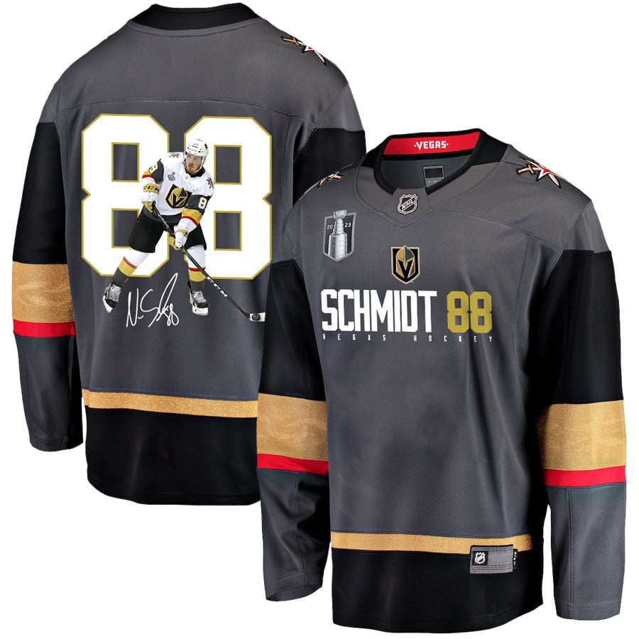 Nate Schmidt 88 Vegas Golden Knights Defensive Anchor 2023 Champions Stanley Cup Black NHL Jersey Men's