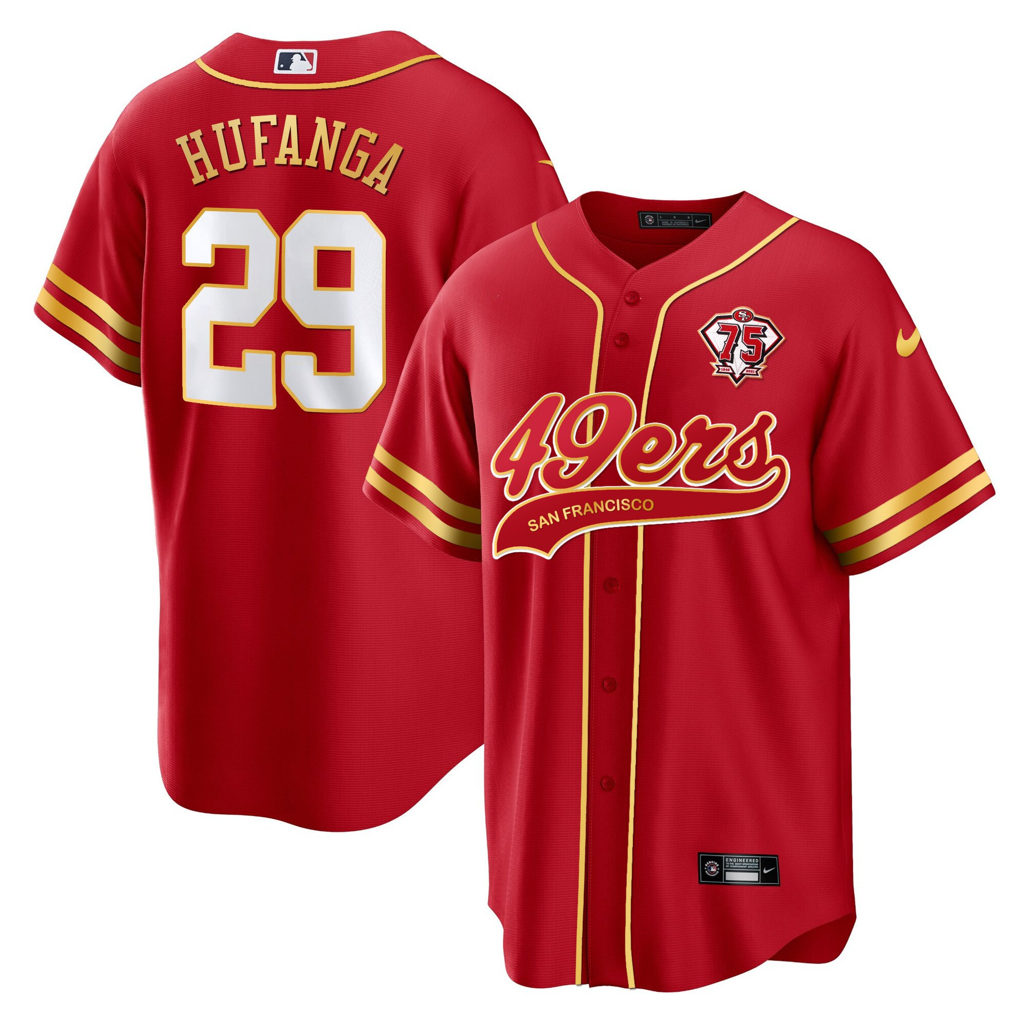 Talanoa Hufanga 29 San Francisco 49ers Red MLB Jersey Men's