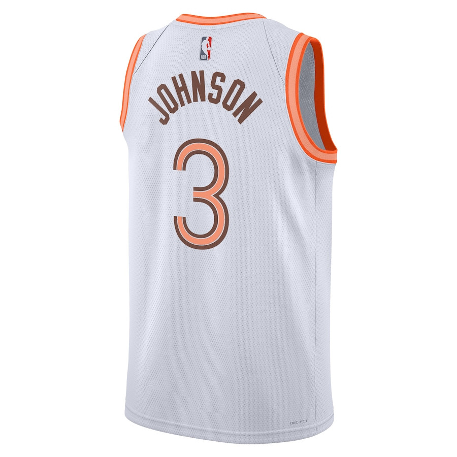 Keldon Johnson 3 San Antonio Spurs 2023/24 City Edition Swingman White NBA Jersey Men's