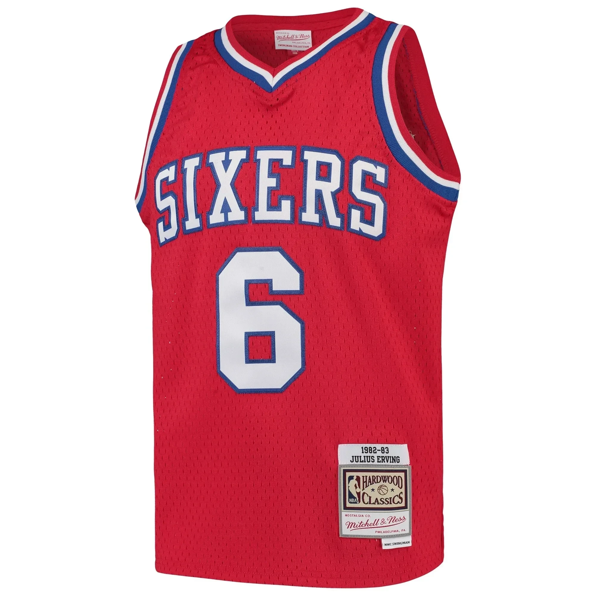 Julius Erving Philadelphia 76ers Mitchell&Nes Swingman Throwback Red NBA Jersey Youth