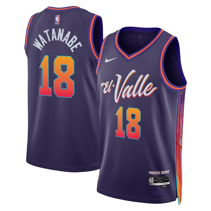 Yuta Watanabe 18 Phoenix Suns 2023/24 City Edition Swingman Purple NBA Jersey Men's