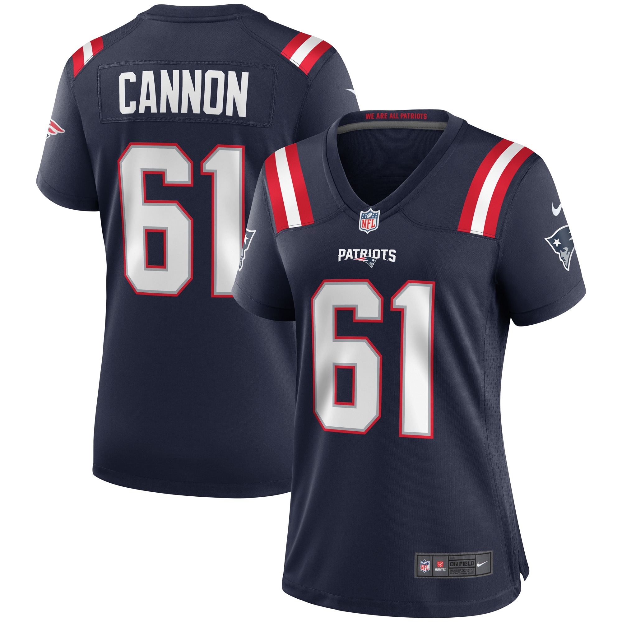 New England Patriots Marcus Cannon Navy Game NFL Jersey Women's