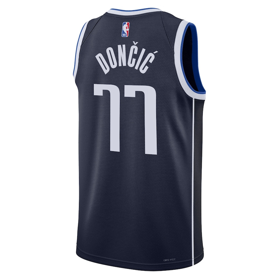 Luka Doncic 77 Dallas Mavericks Unisex Swingman Statement Edition Navy NBA Jersey Unisex