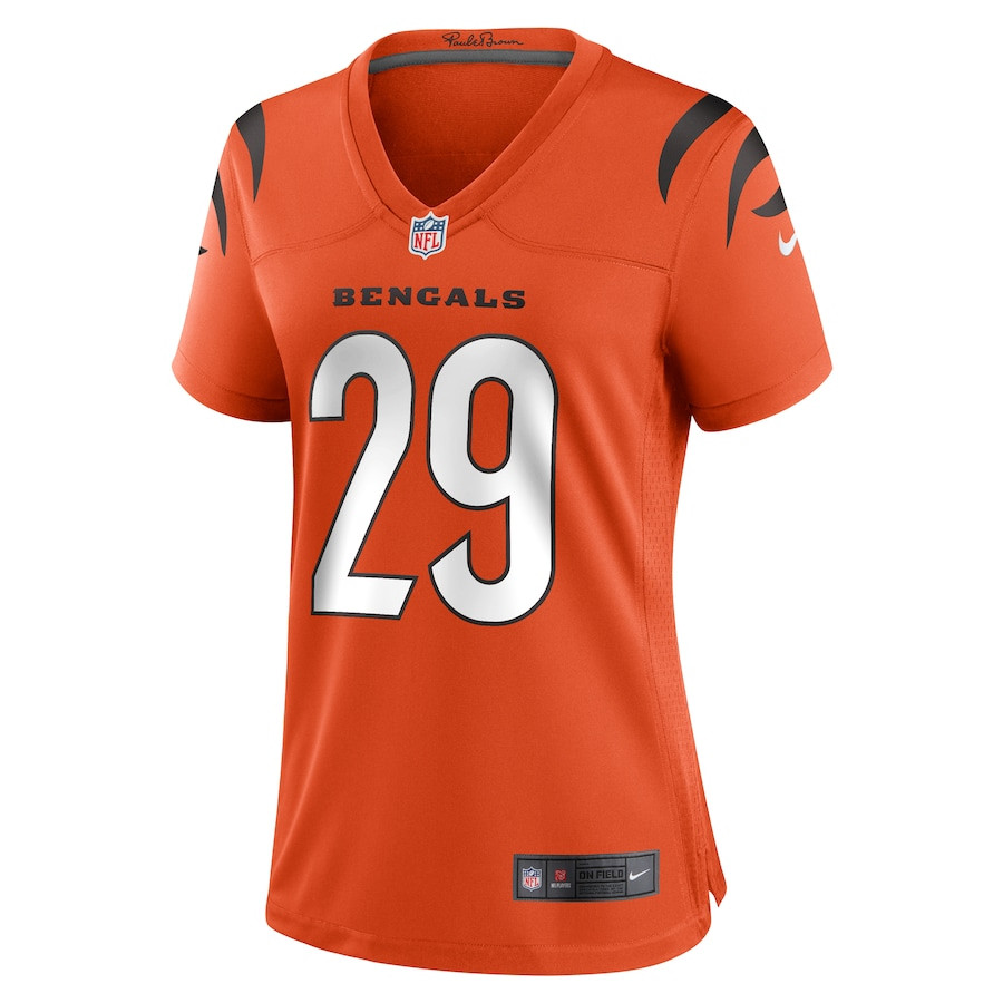 Cam Taylor-Britt 29 Cincinnati Bengals Alternate Game Orange NFL Jersey Women's
