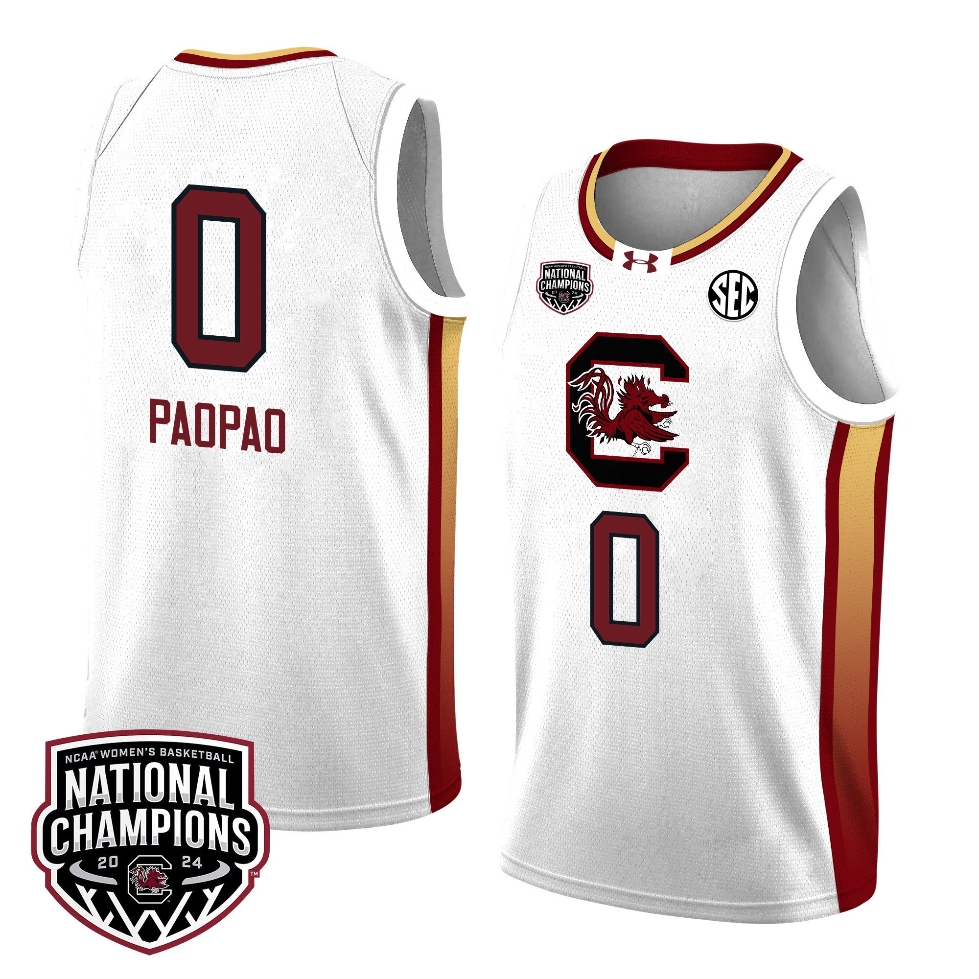 Te-Hina Paopao 0 South Carolina 2024 National Champions Patch Unisex NCAA Jersey Unisex
