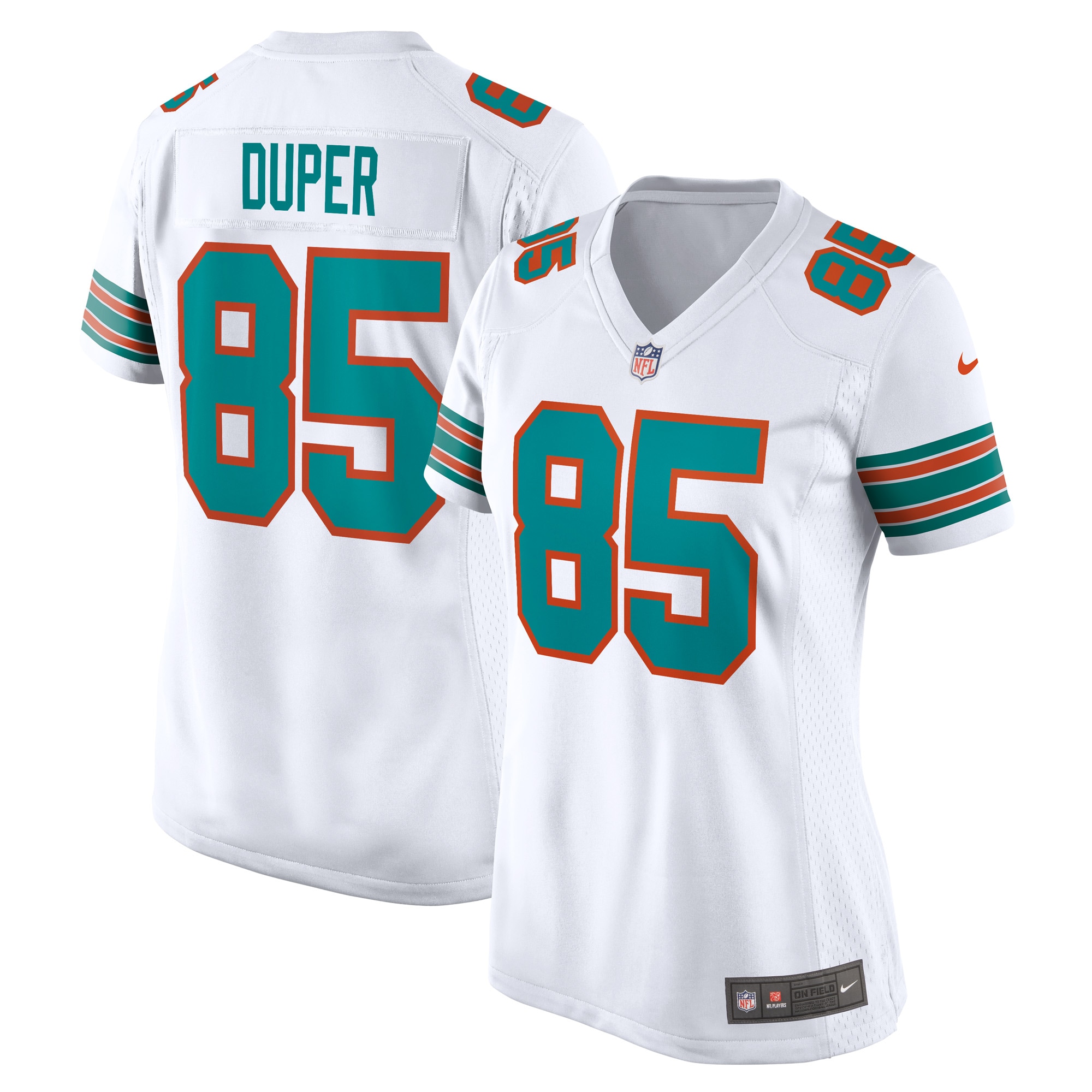 Miami Dolphins Mark Duper White Retired Player NFL Jersey Women's