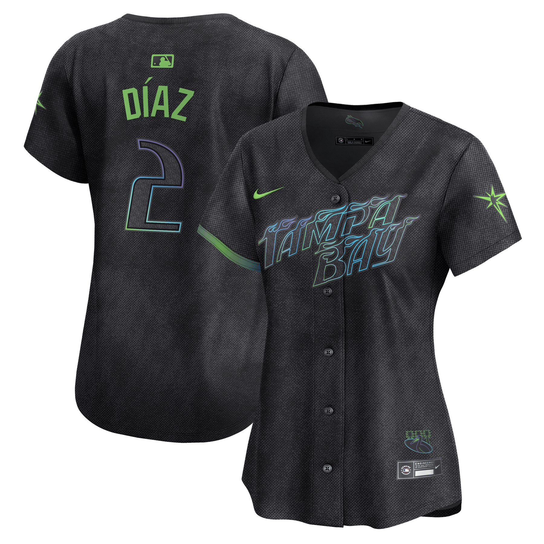 Yandy Diaz 2 Tampa Bay Rays 2024 City Connect Limited Charcoal MLB Jersey Women's