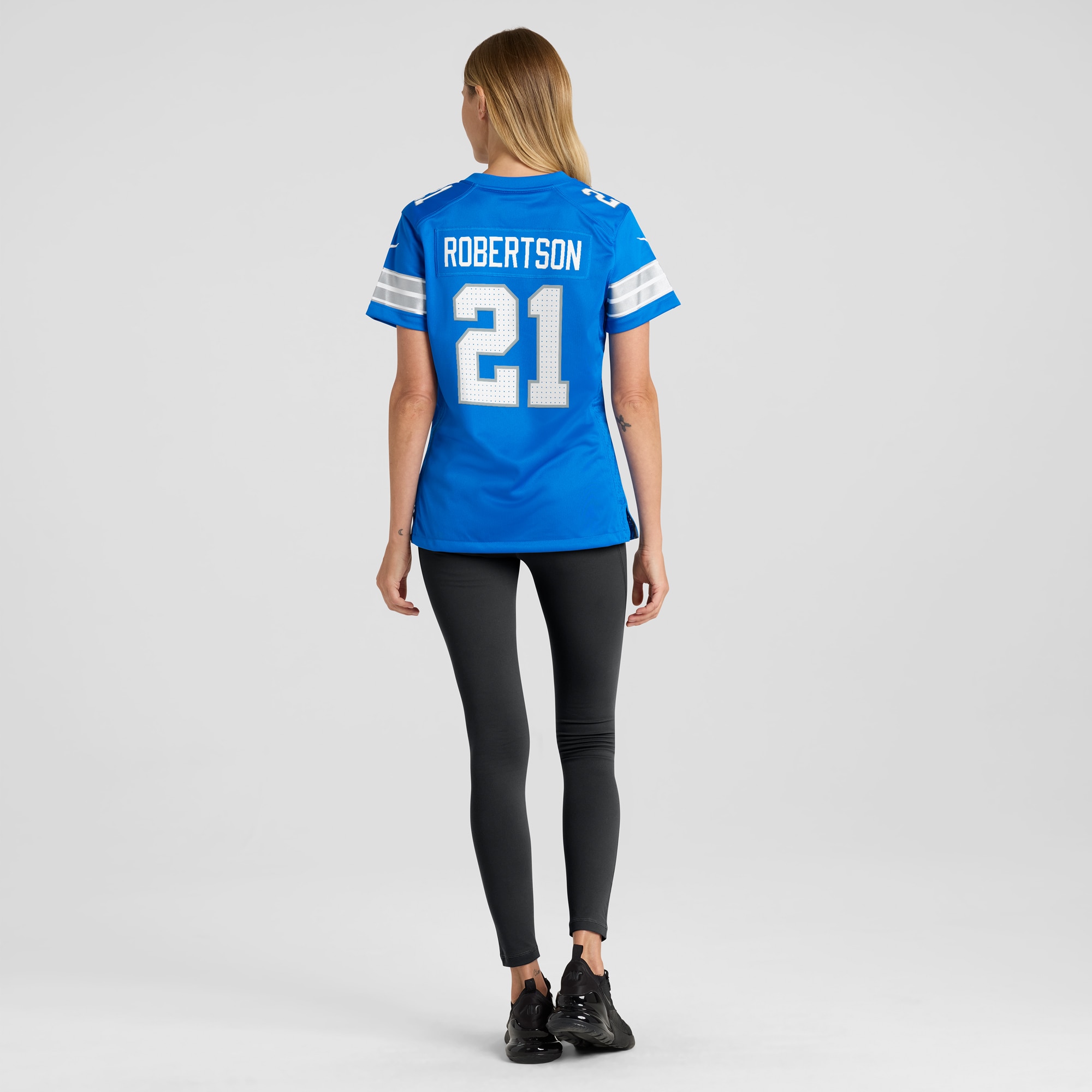 Detroit Lions Amik Robertson Blue Team Game NFL Jersey Women's