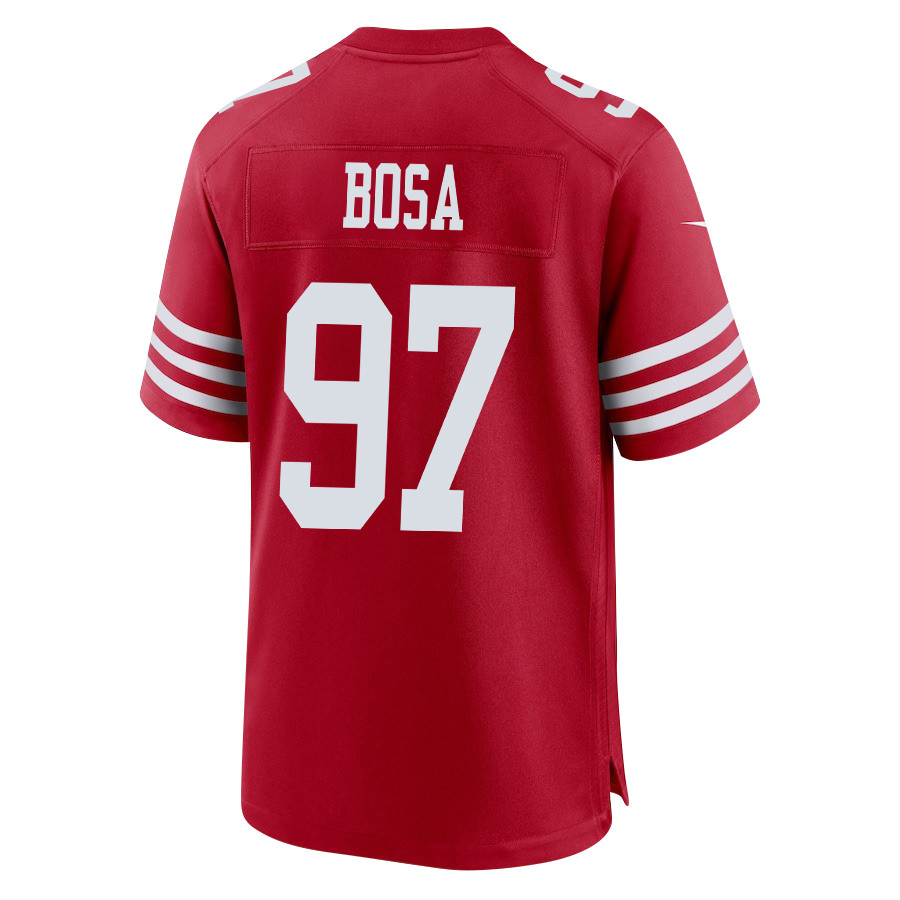 Nick Bosa 97 San Francisco 49ers Run Bosa Run Game Scarlet NFL Jersey Men's