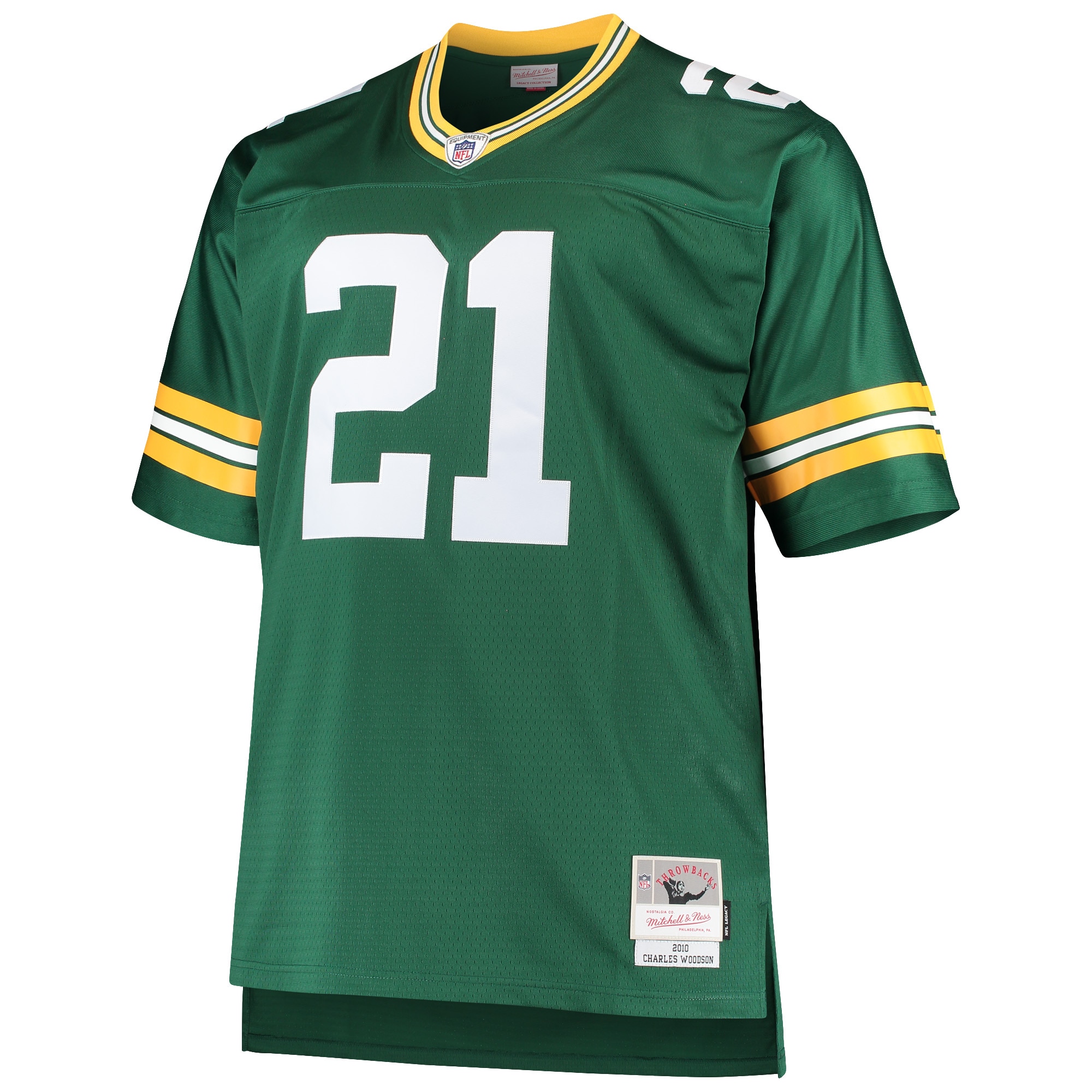 Green Bay Packers Charles Woodson Mitchell Ness Green Big Tall 2010 Retired Player NFL Jersey Men's