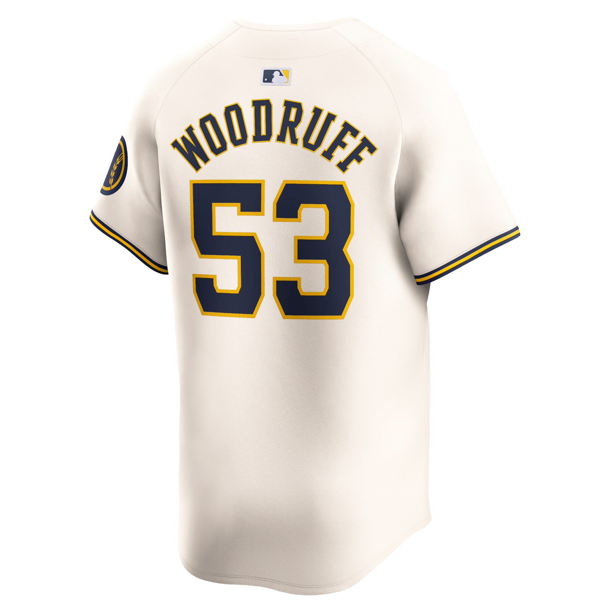 Milwaukee Brewers Brandon Woodruff Cream Home Limited Player MLB Jersey Men's