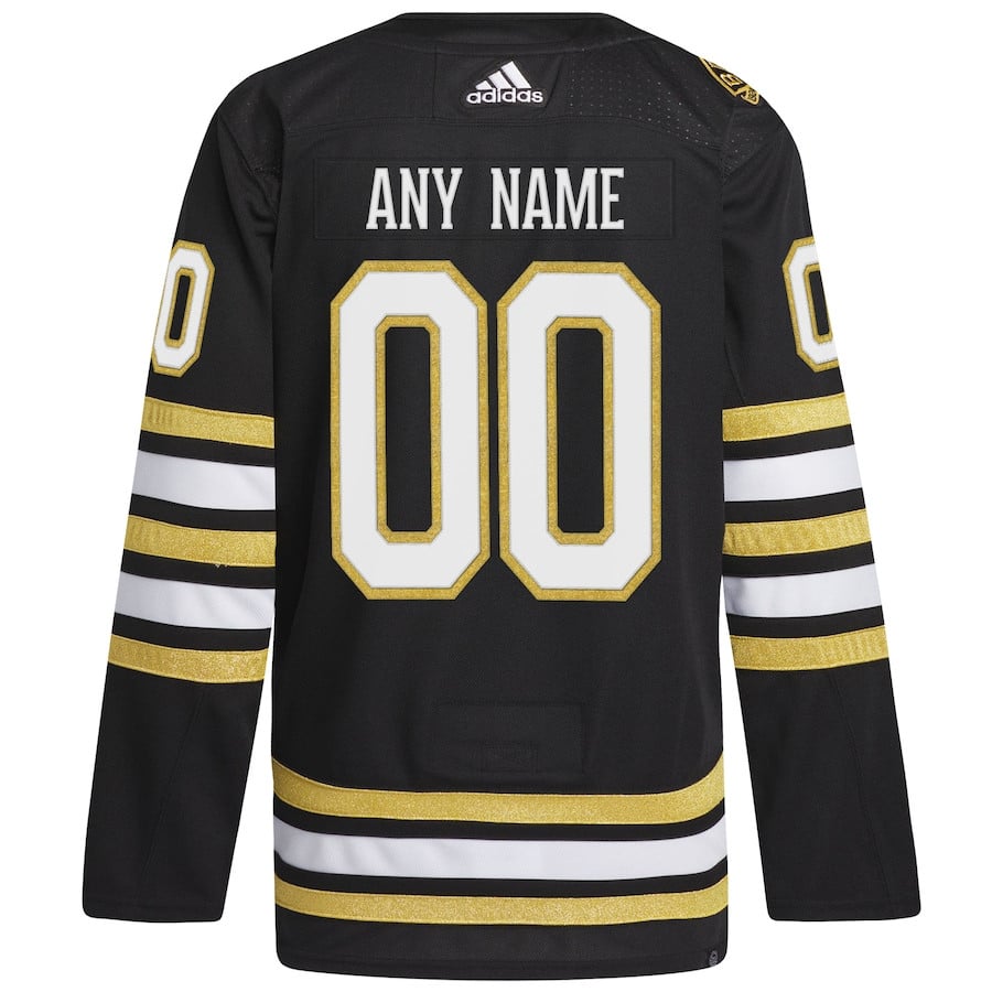 Boston Bruins 100th Anniversary Primegreen Custom Black NHL Jersey Men's