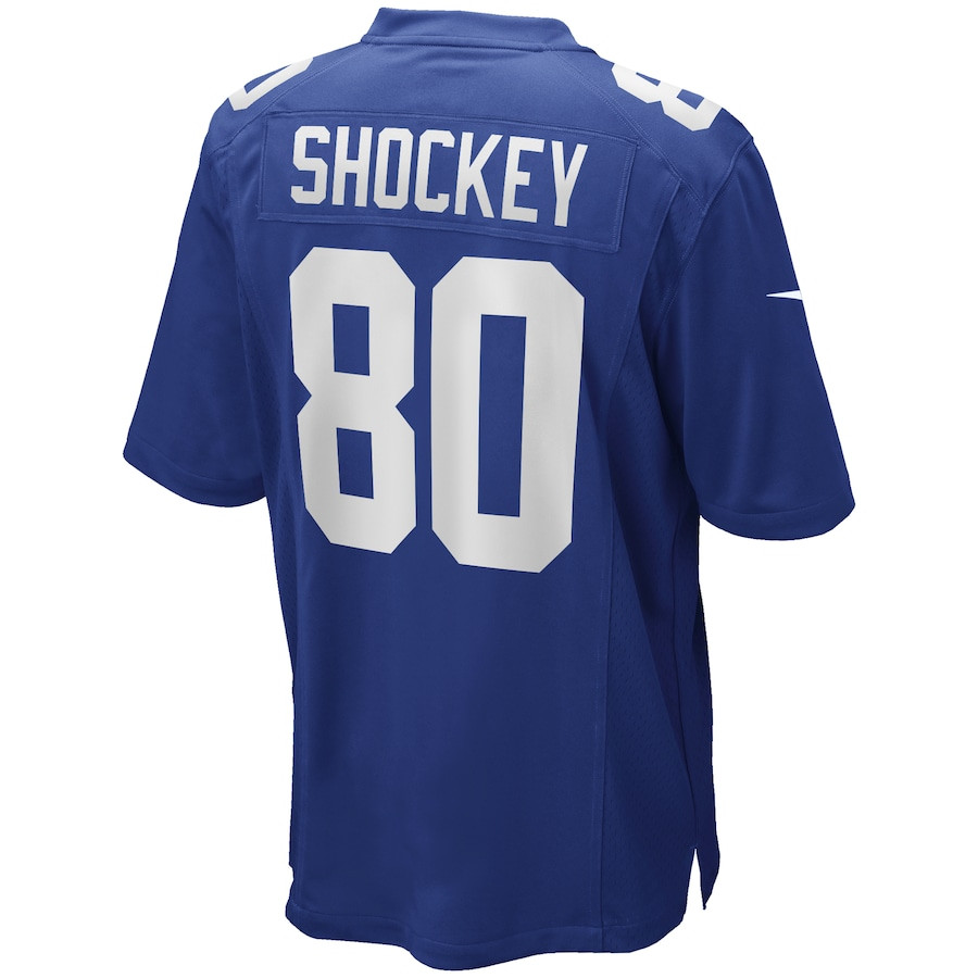 Jeremy Shockey 80 New York Giants Game Retired Royal NFL Jersey Men's