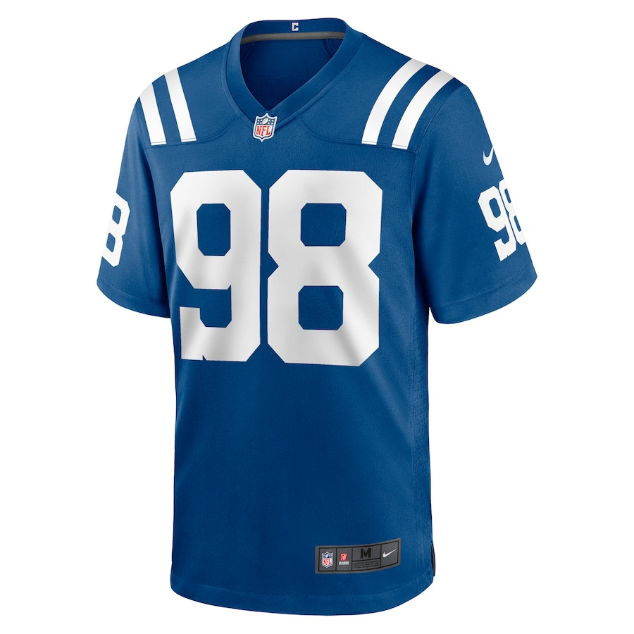 McTelvin Agim 98 Indianapolis Colts Game Royal NFL Jersey Men's