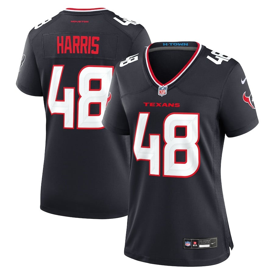 Christian Harris 48 Houston Texans Team Game Navy NFL Jersey Women's