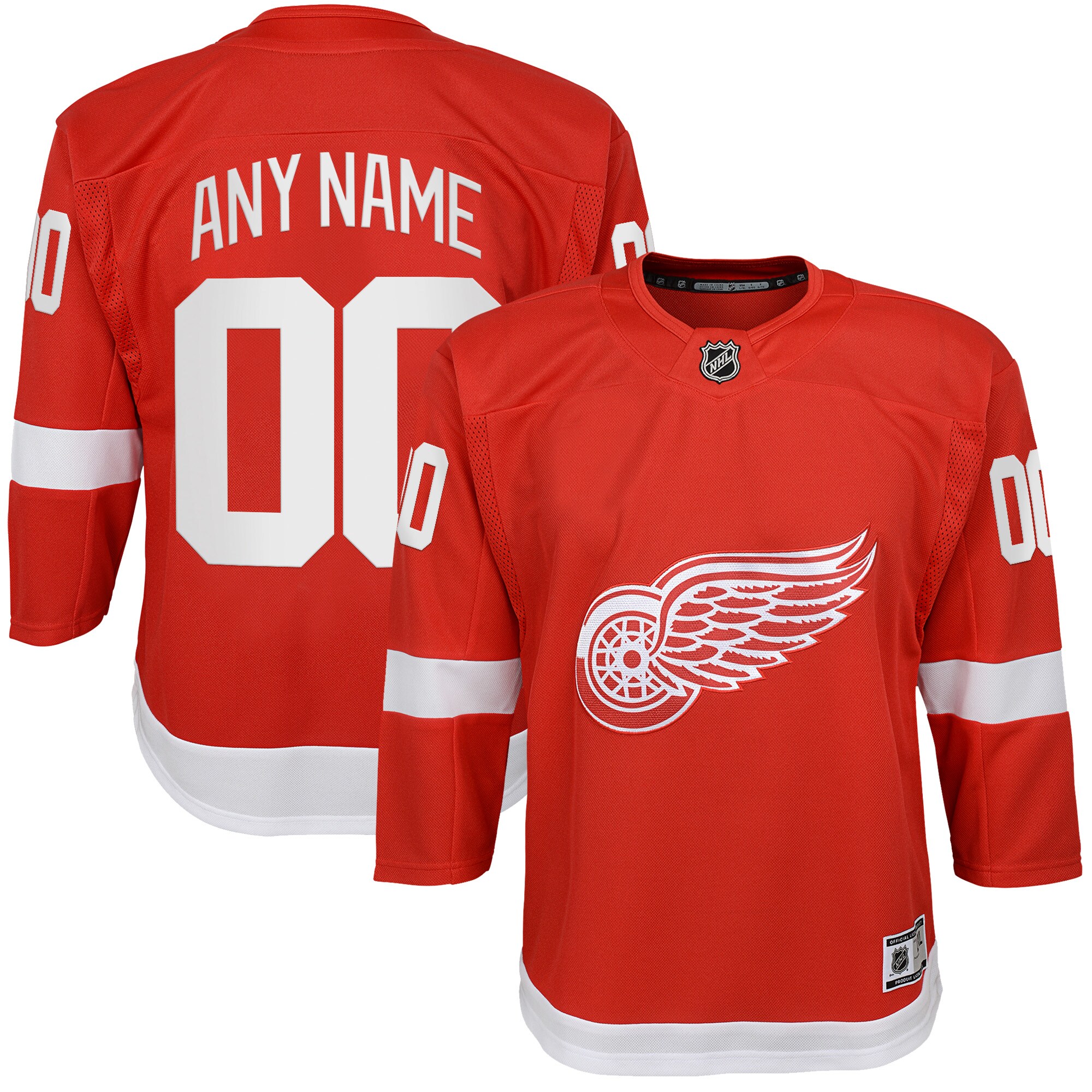 Detroit Red Wings Red Home Custom Premier NHL Jersey Youth