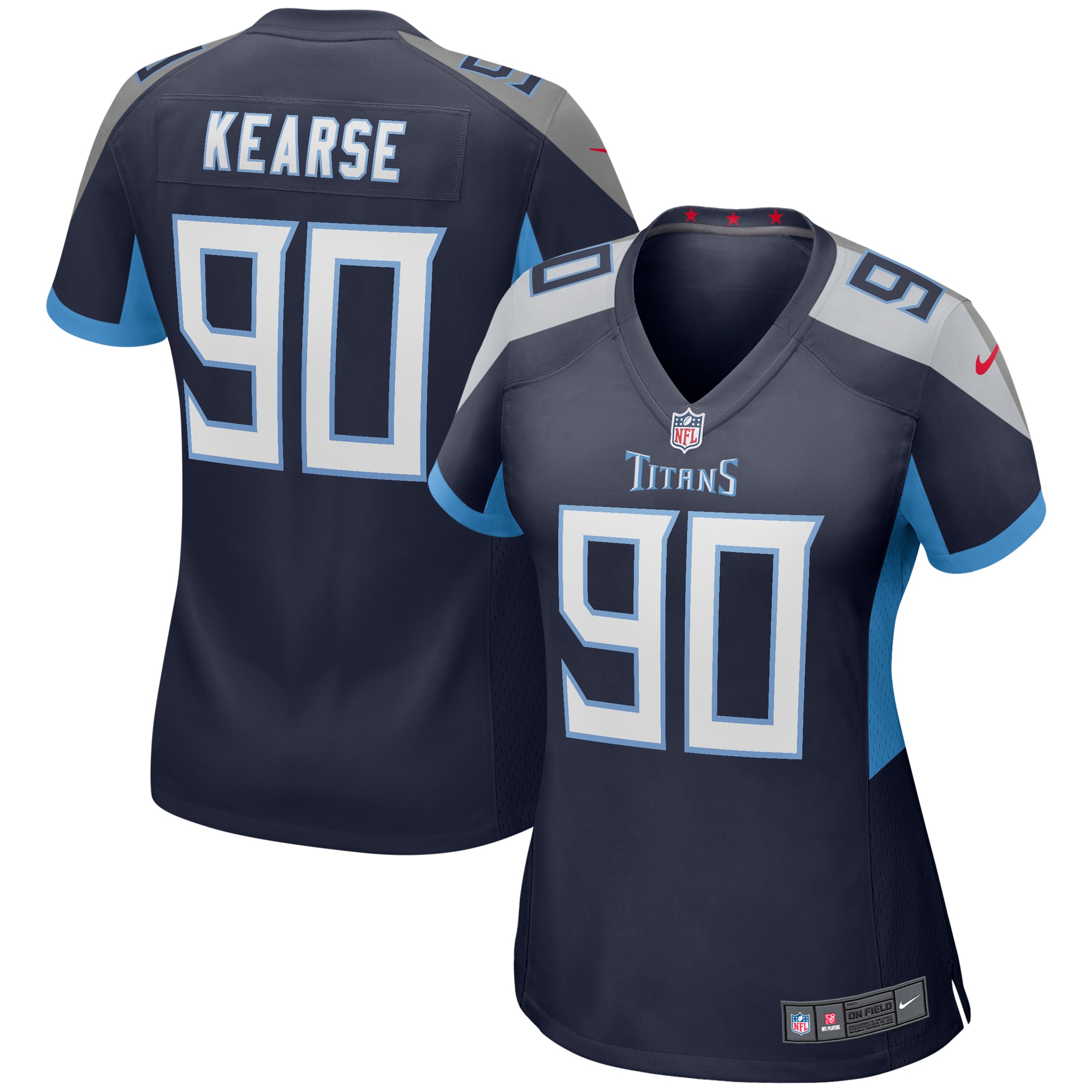 Tennessee Titans Jevon Kearse Navy Game Retired Player NFL Jersey Women's