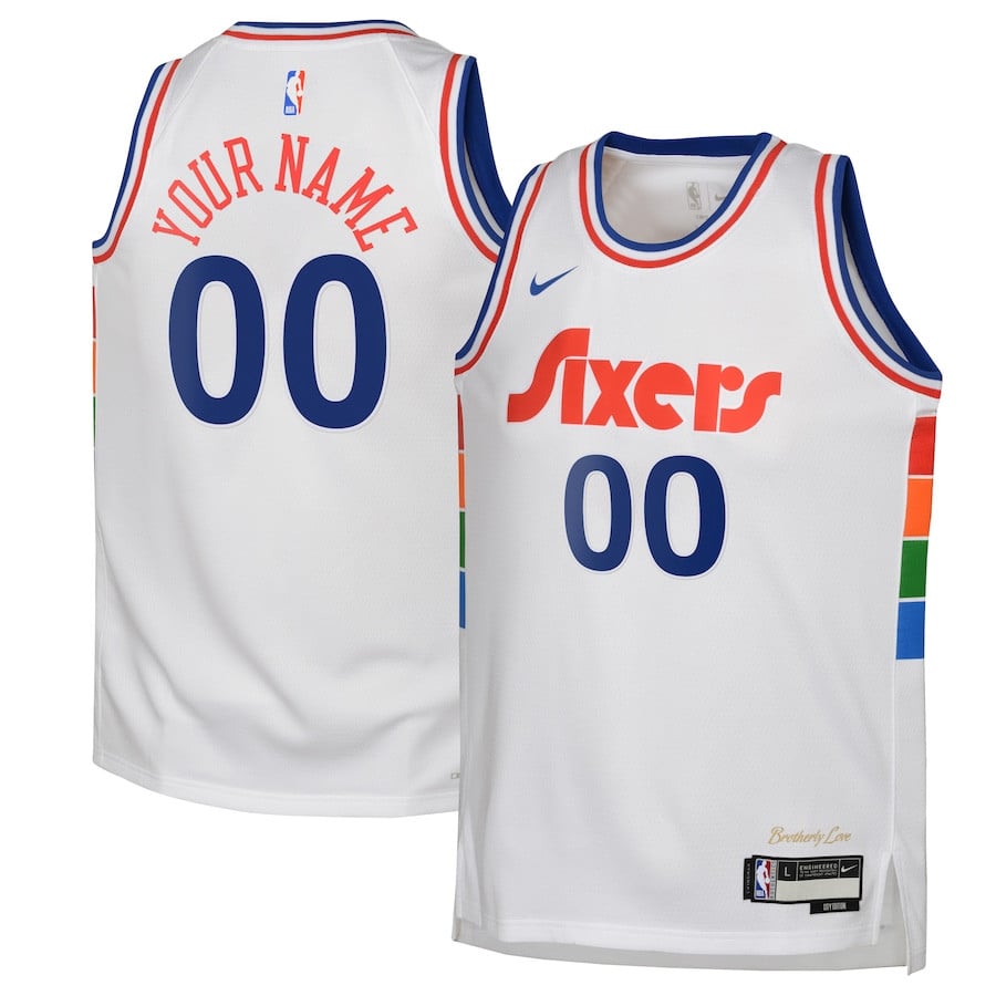 Philadelphia 76ers 2024/25 Swingman Custom City Editio White NBA Jersey Youth