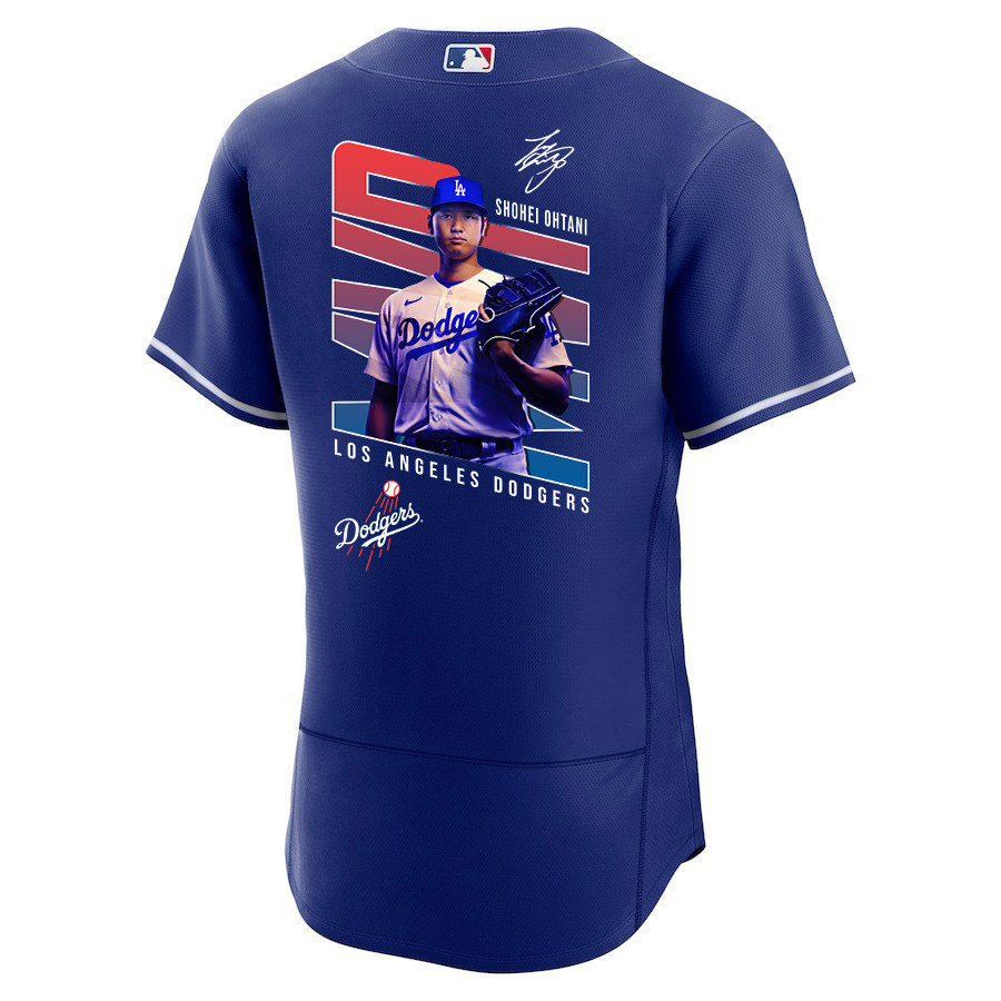 Shohei Ohtani 17 Los Angeles Dodgers Signed MVP 2023 Alternate ELITE Royal MLB Jersey Men's