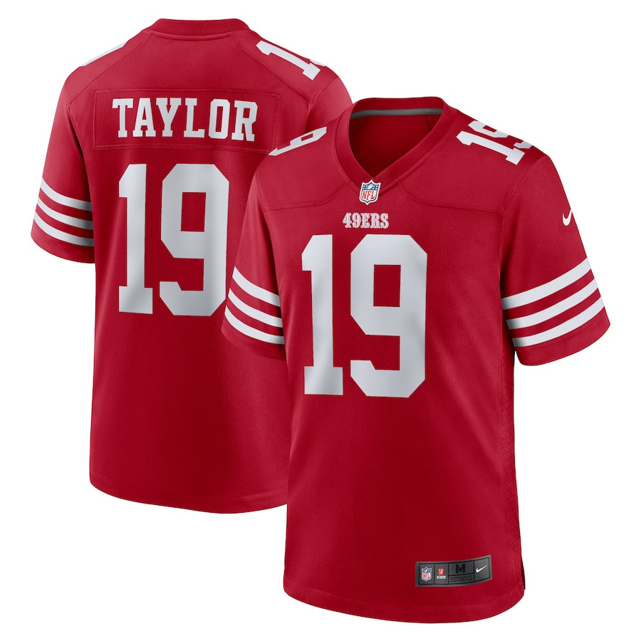 Trent Taylor 19 San Francisco 49ers Team Game Scarlet NFL Jersey Men's