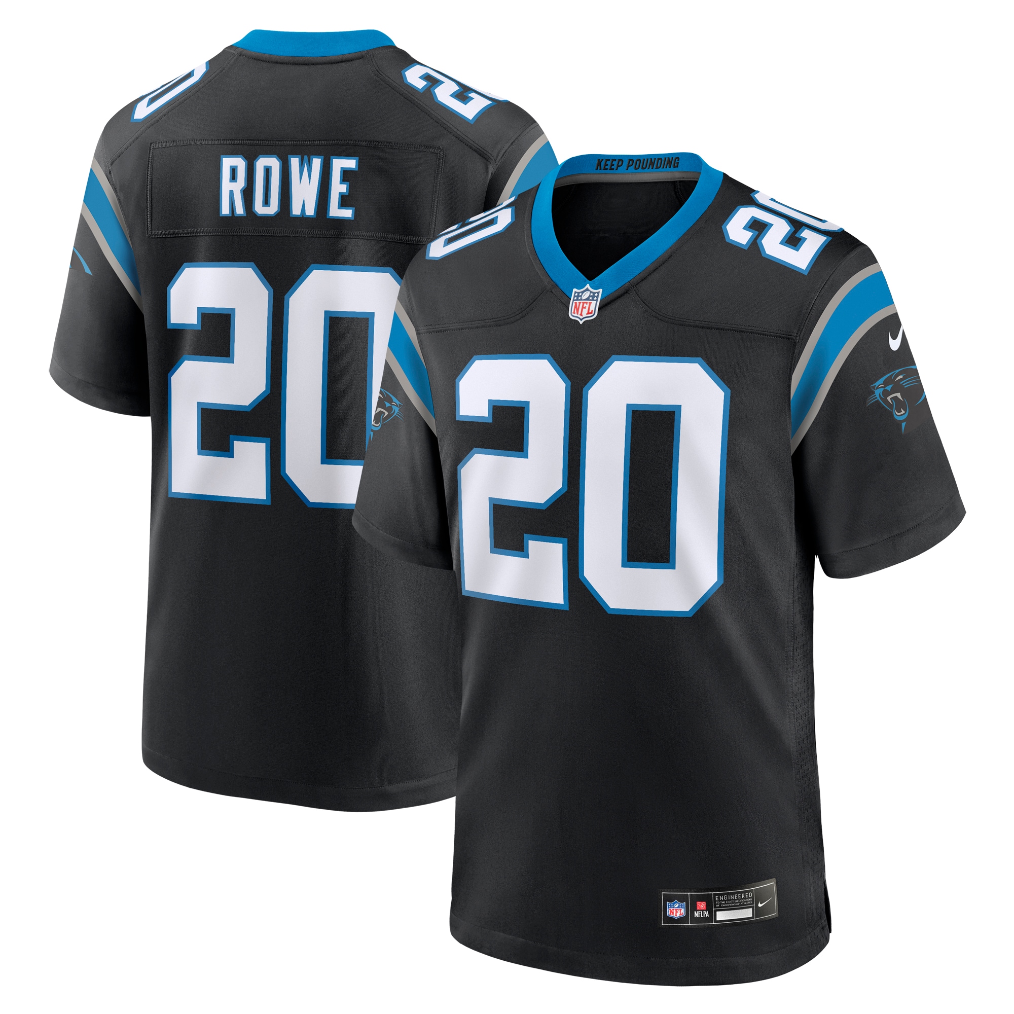 Carolina Panthers Eric Rowe Black Team Game NFL Jersey Men's