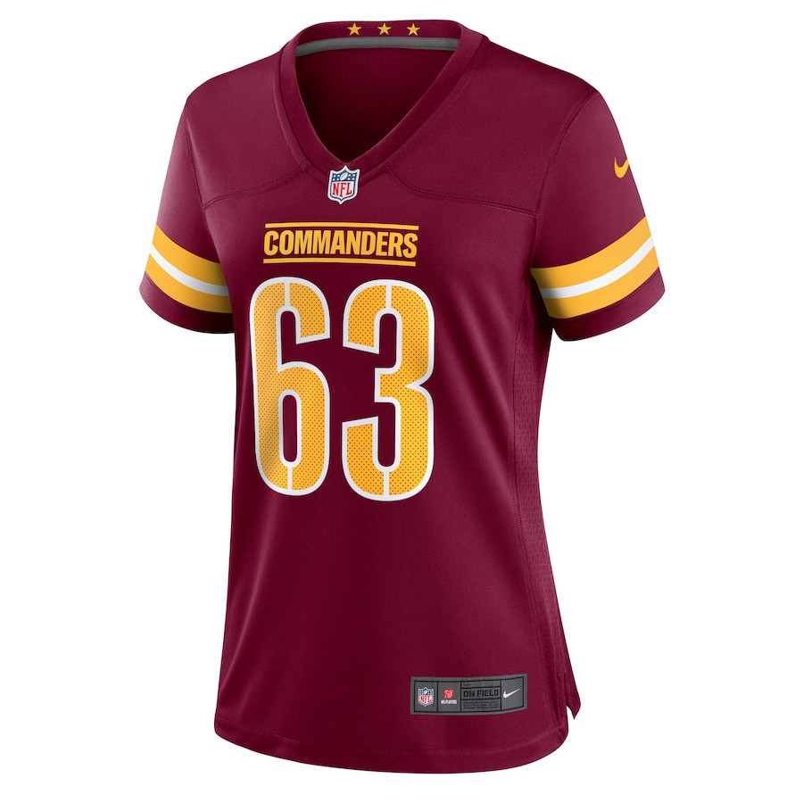 Tyler Biadasz 63 Washington Commanders Game Burgundy NFL Jersey Women's