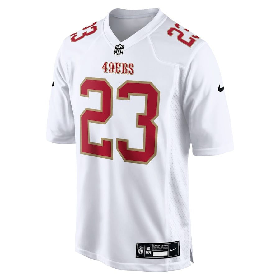 Christian McCaffrey 23 San Francisco 49ers Fashion Game Tundra White NFL Jersey Men's