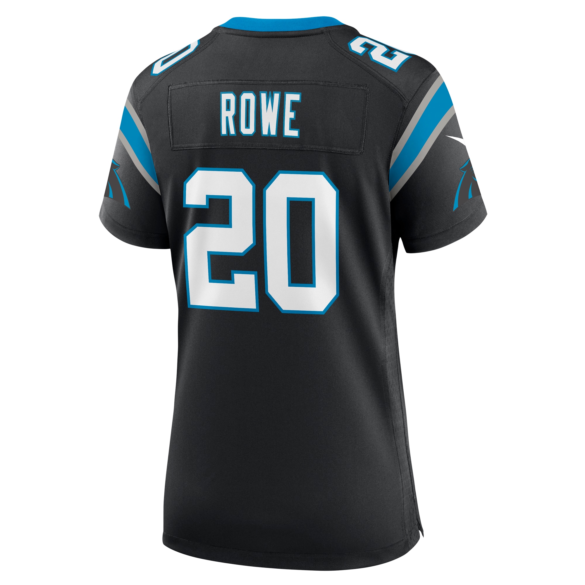 Carolina Panthers Eric Rowe Black Team Game NFL Jersey Women's