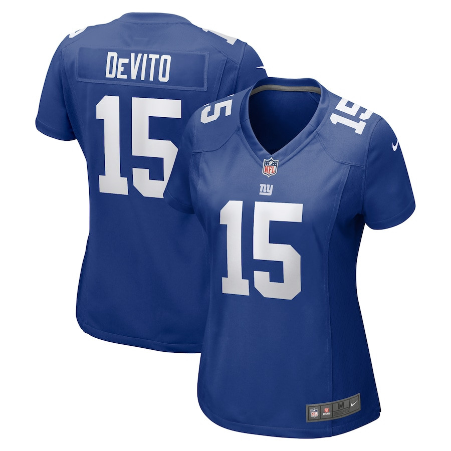 Tommy DeVito 15 New York Giants Game Royal NFL Jersey Women's
