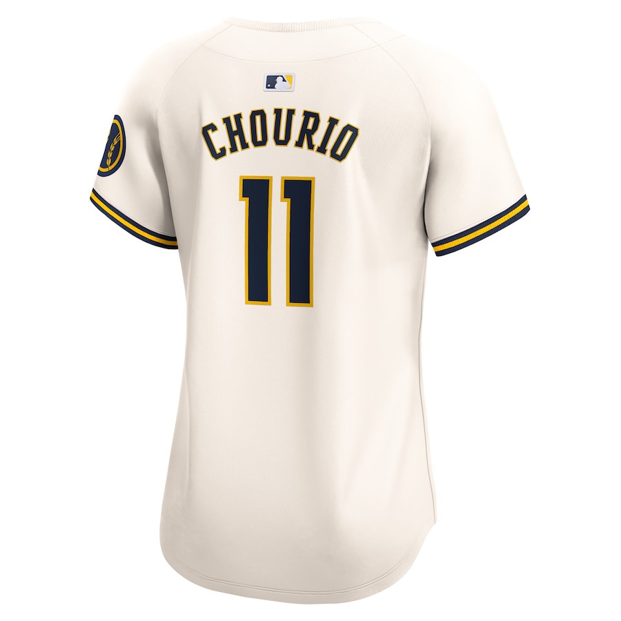 Jackson Chourio 11 Milwaukee Brewers Home Limited Cream MLB Jersey Women's