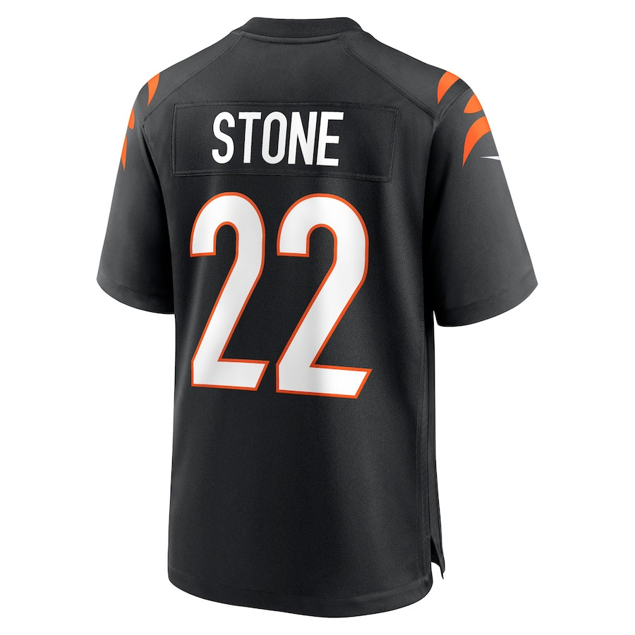 Geno Stone 22 Cincinnati Bengals Game Black NFL Jersey Men's