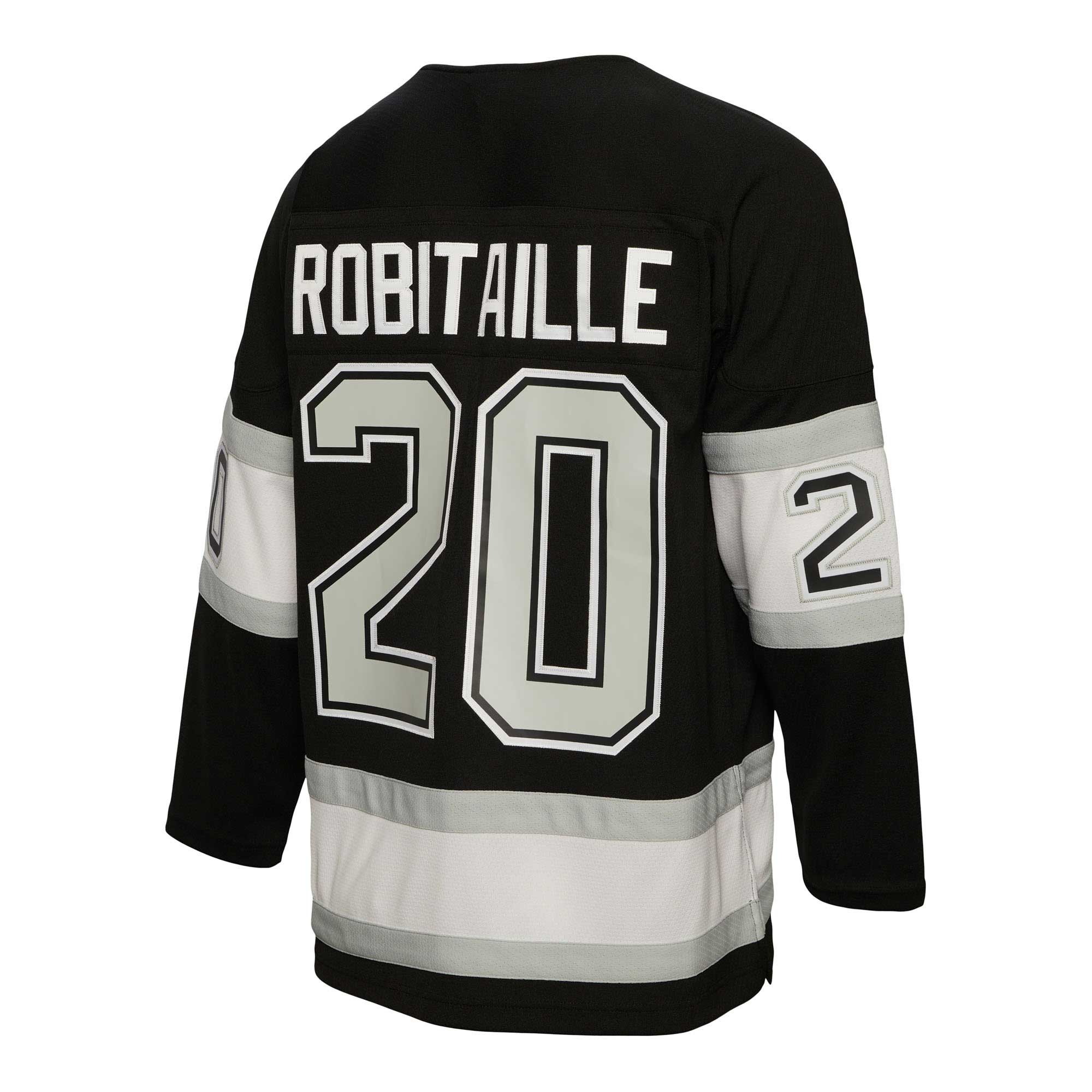 Los Angeles Kings Luc Robitaille Mitchell Ness Black Alternate Captain Patch 1992/93 Blue Line Player NHL Jersey Men's