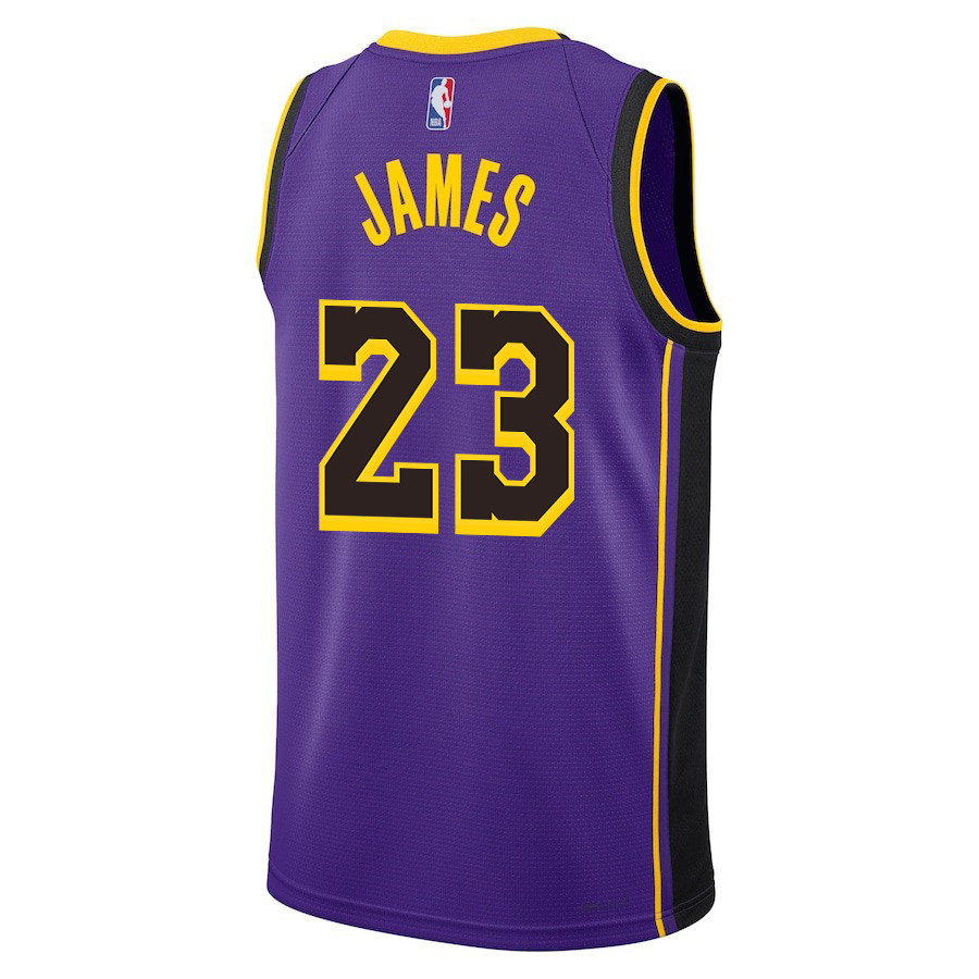 Lebron James 23 Los Angeles Lakers Statement Edition Swingman Purple NBA Jersey Men's